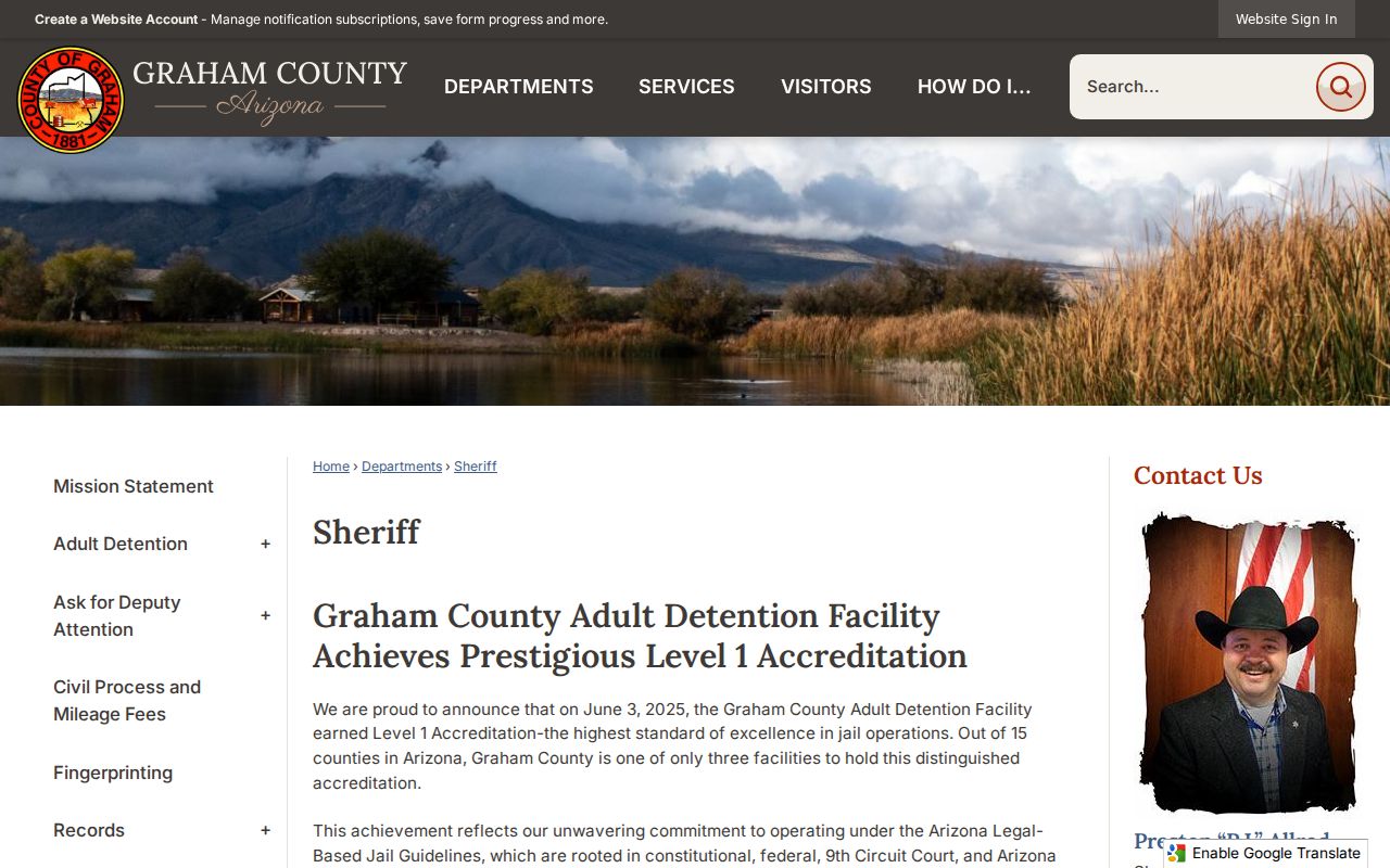 Graham County sheriff warrant records channel
